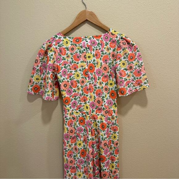 NWT Banjanan Pink Red Floral V Neck Maxi Dress Small - Picture 6 of 13